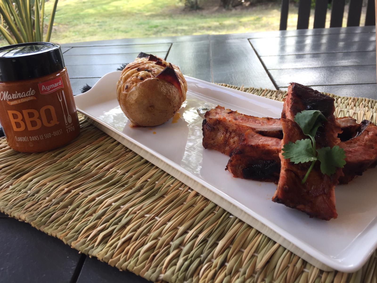 Ribs mariné et hasselback potatoes